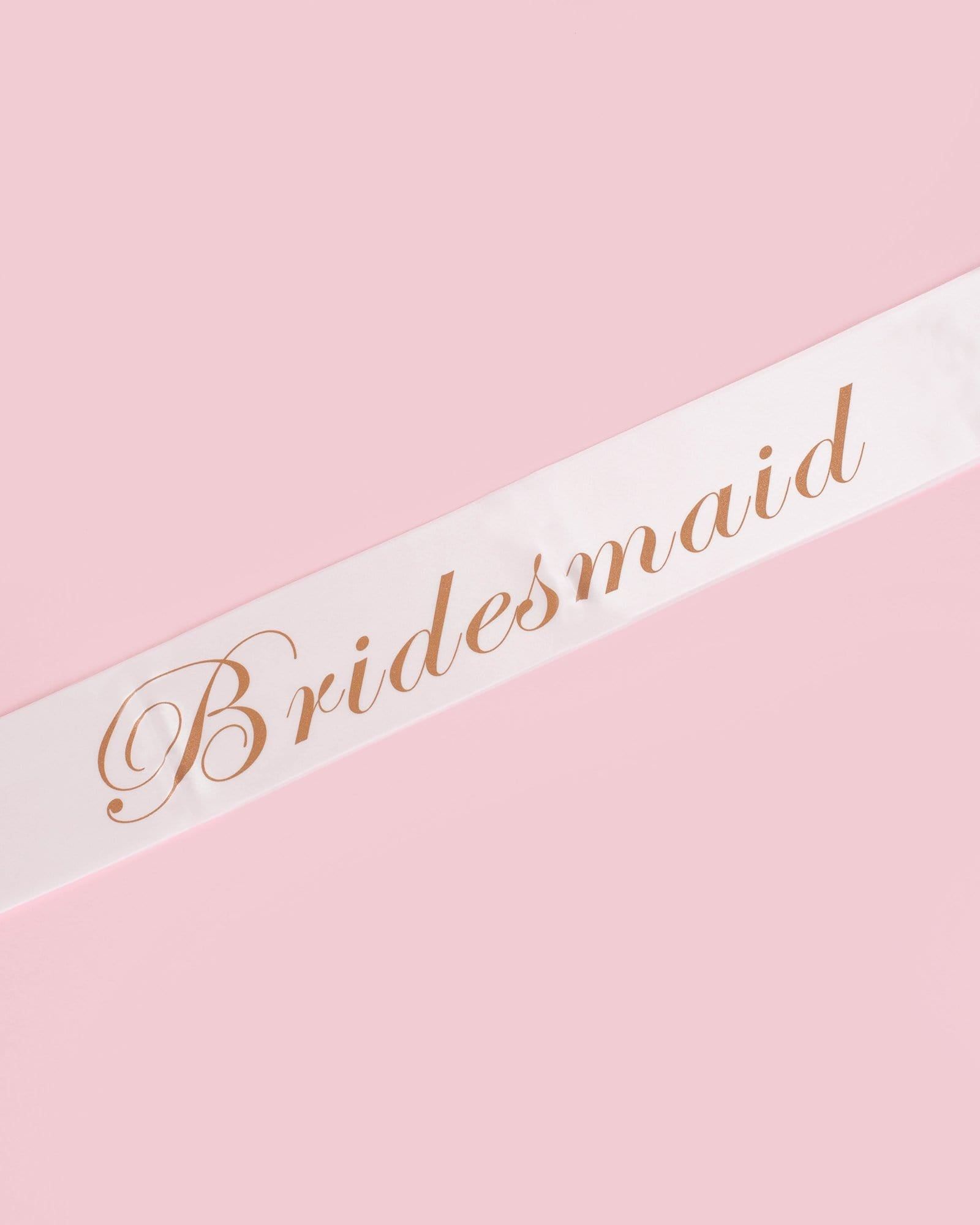 White & Rose Gold Bridesmaid Sash sold by Collete Hayman
