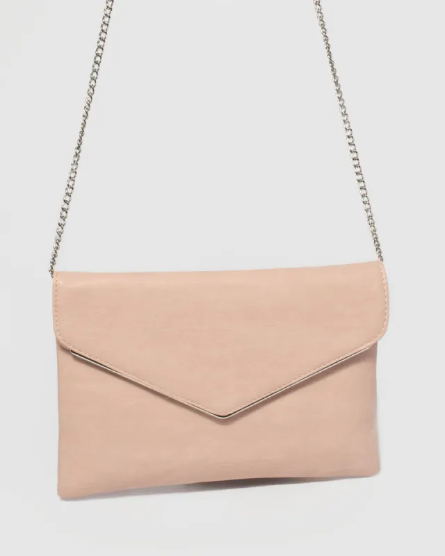 Pink Smooth Samantha Clutch Bag sold by Collete Hayman
