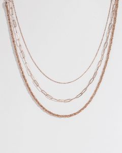 Rose Gold Bike Chain Layered Necklace sold by Collete Hayman