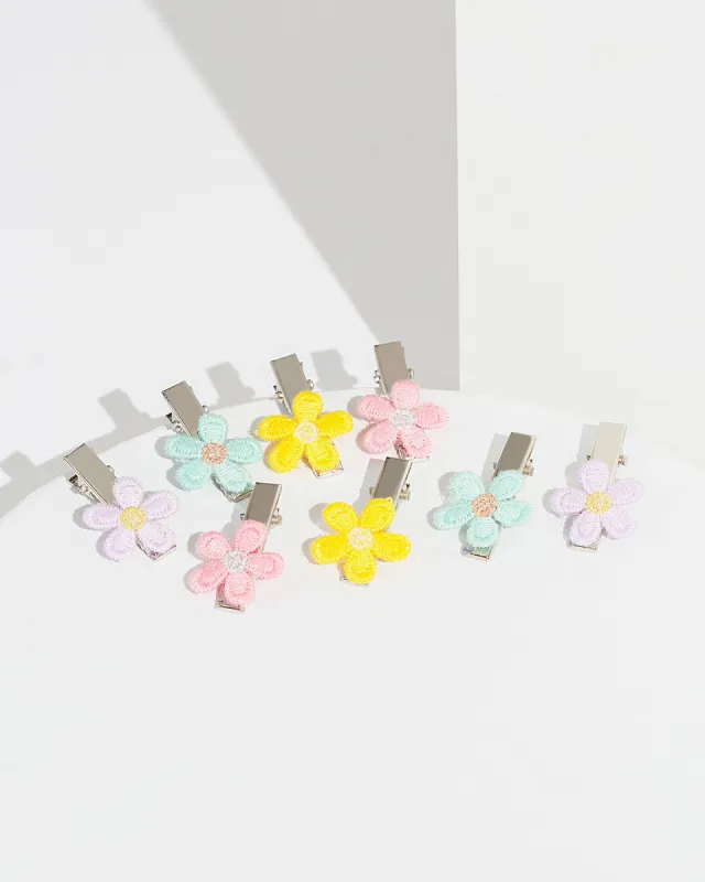 Multi Colour Crochet Flower Hair Clip Pack sold by Collete Hayman