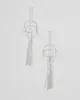 Silver Long Tassel Drop Earrings sold by Collete Hayman
