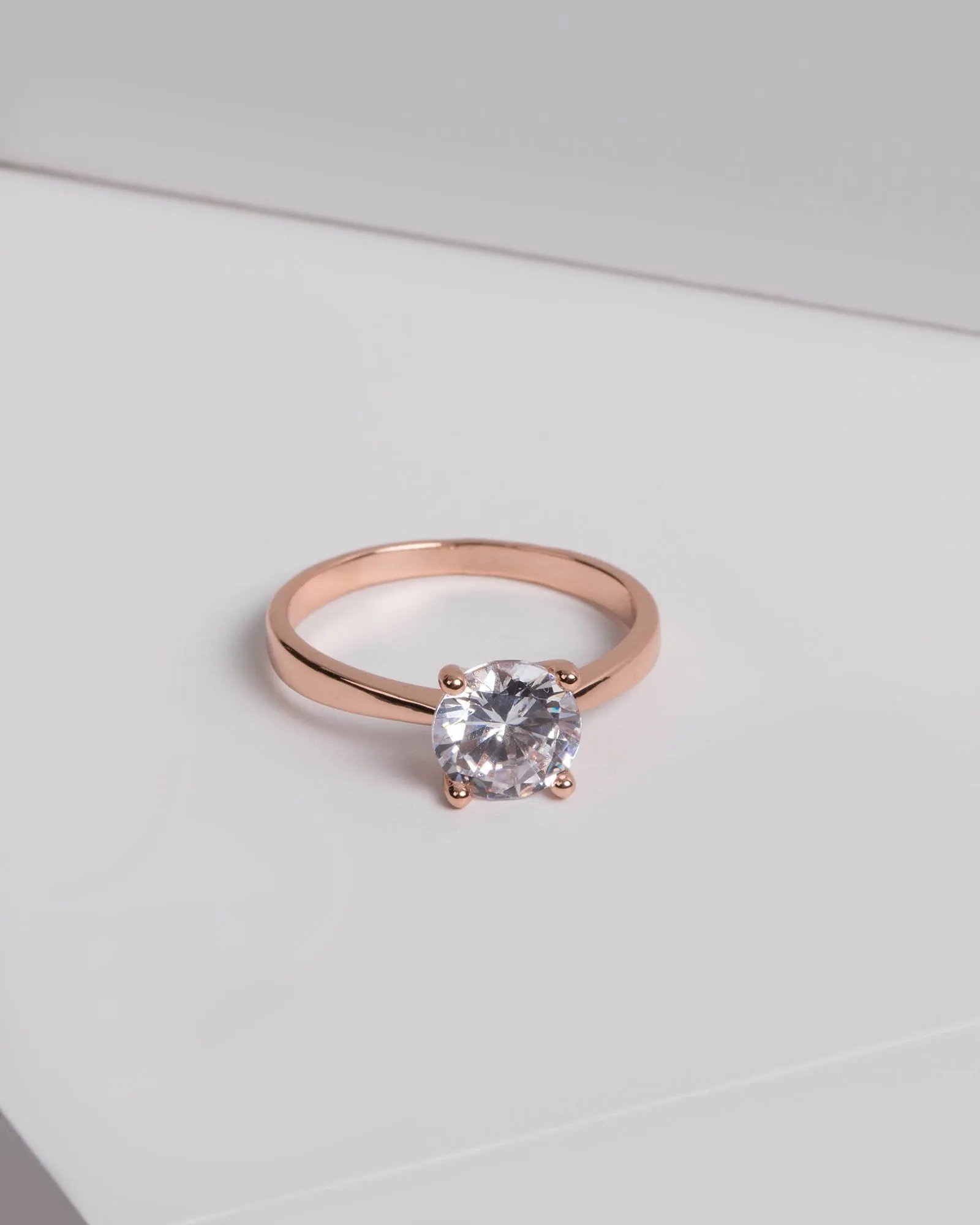 Rose Gold Cubic Zirconia Engagement Ring sold by Collete Hayman