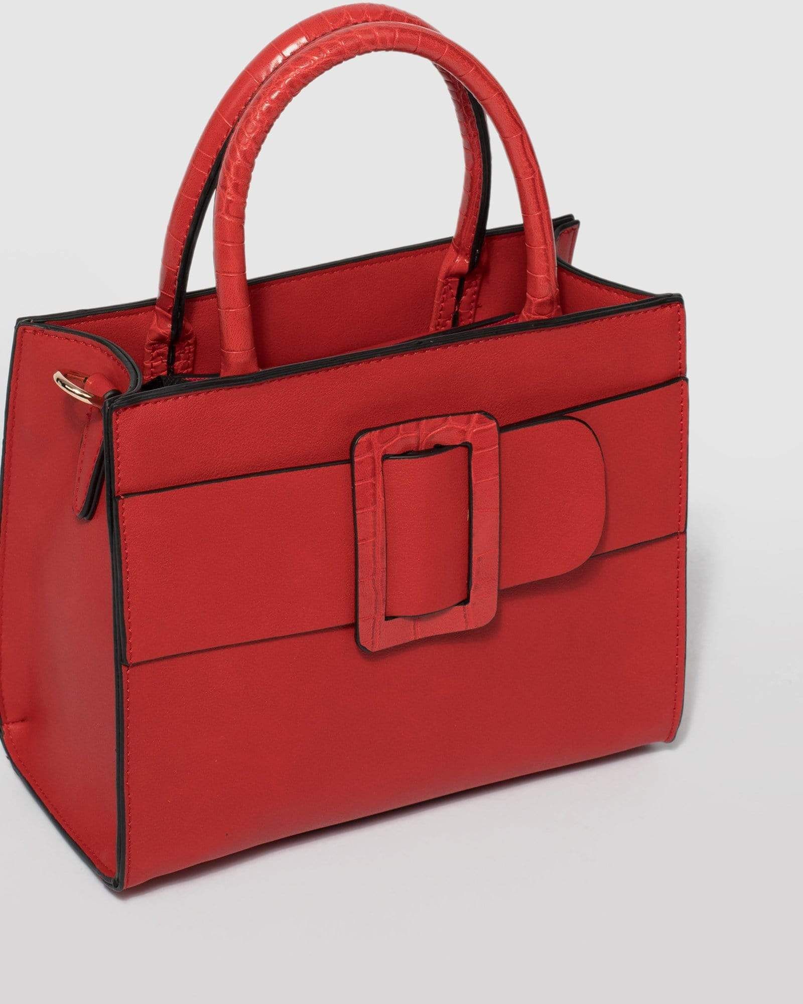 Red Dina Buckle Tote Bag sold by Collete Hayman product image thumbnail 2