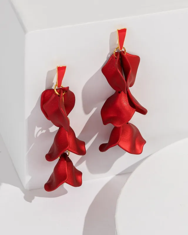 Red Petal Drop Earrings sold by Collete Hayman
