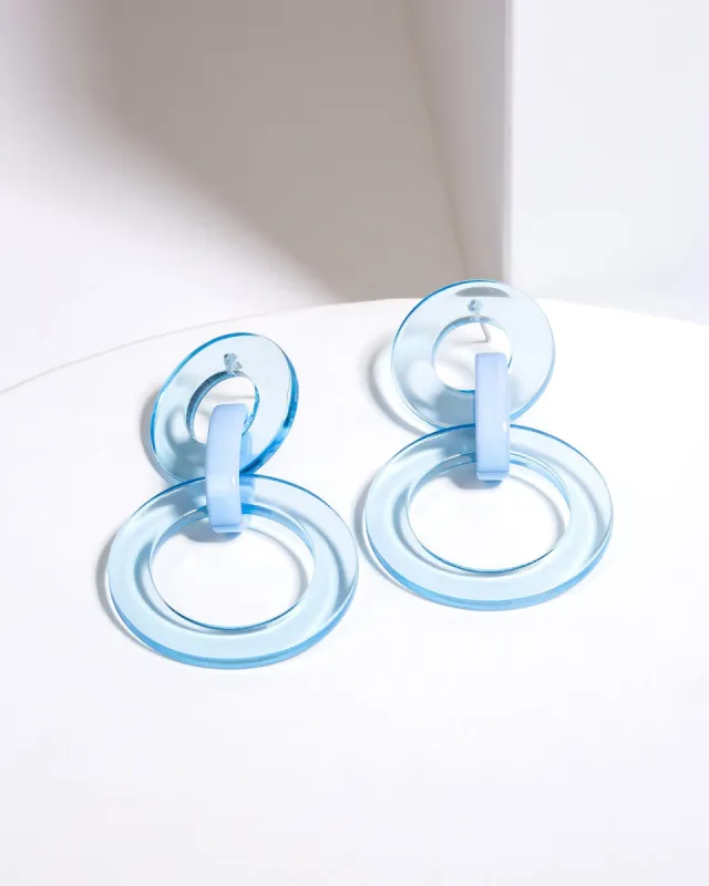 Blue Beaded Circles Statement Earrings sold by Collete Hayman