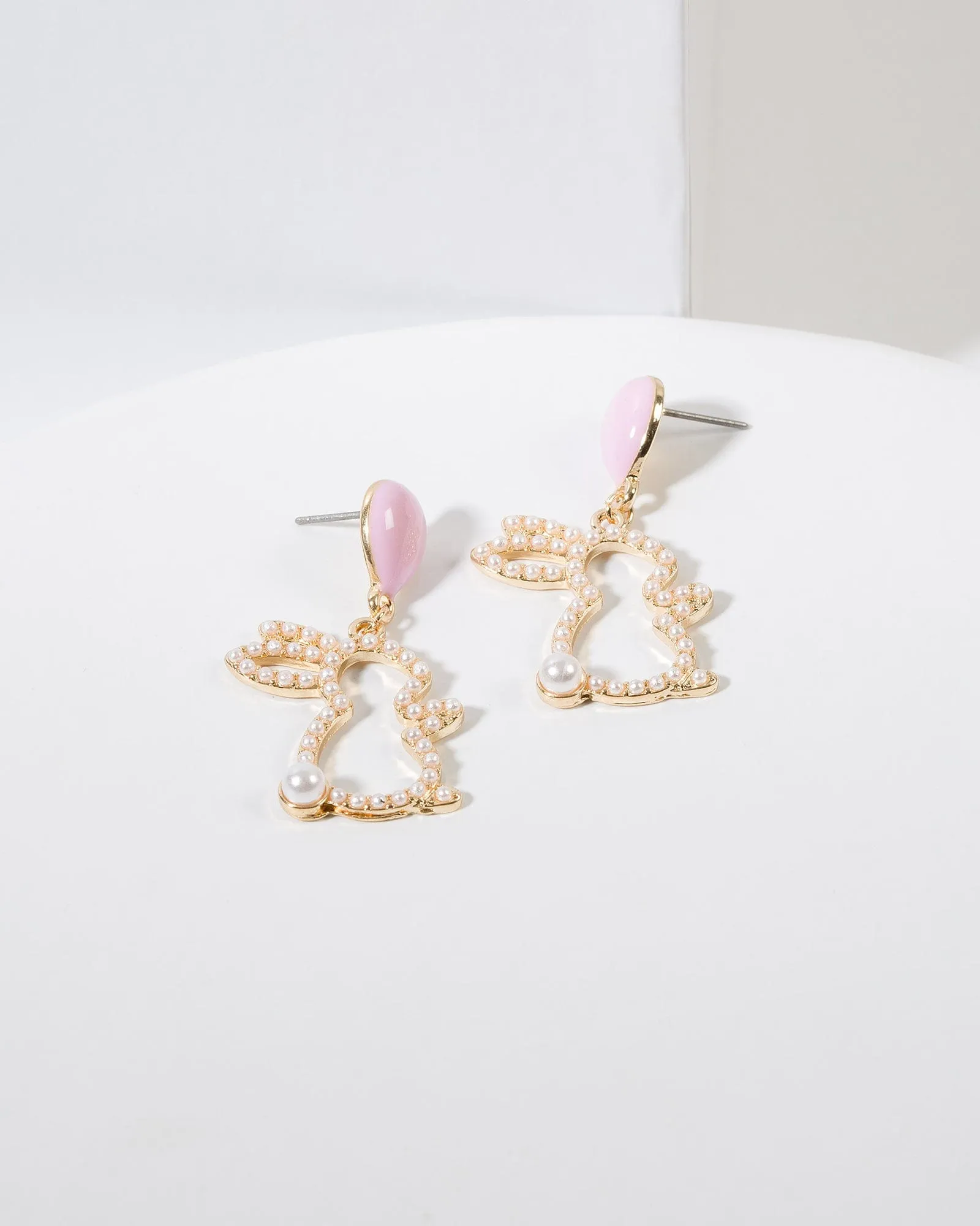 Pearl Bunny Silhouette Drop Earrings sold by Collete Hayman