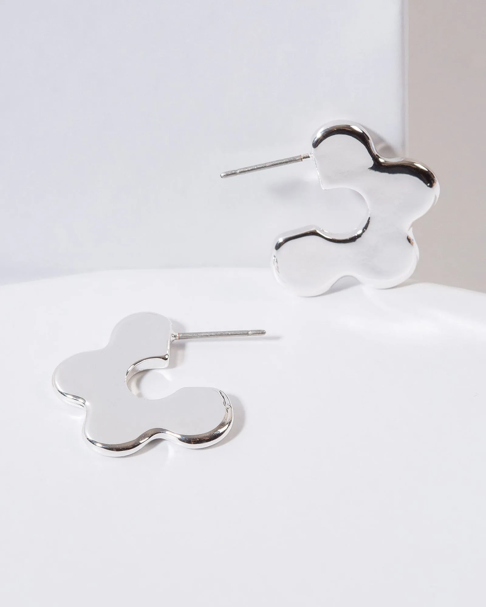 Silver Small Flower Around Hoop Earrings sold by Collete Hayman