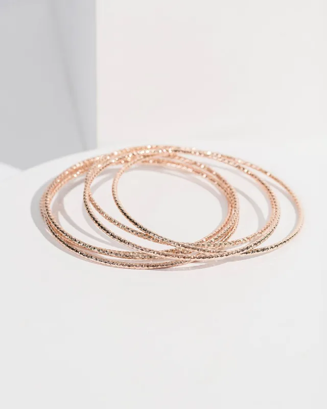 Rose Gold Textural Multi Bracelet Pack sold by Collete Hayman