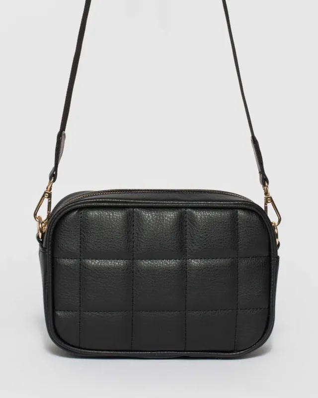 Black Amy Quilted Crossbody Bag made by Collete Hayman