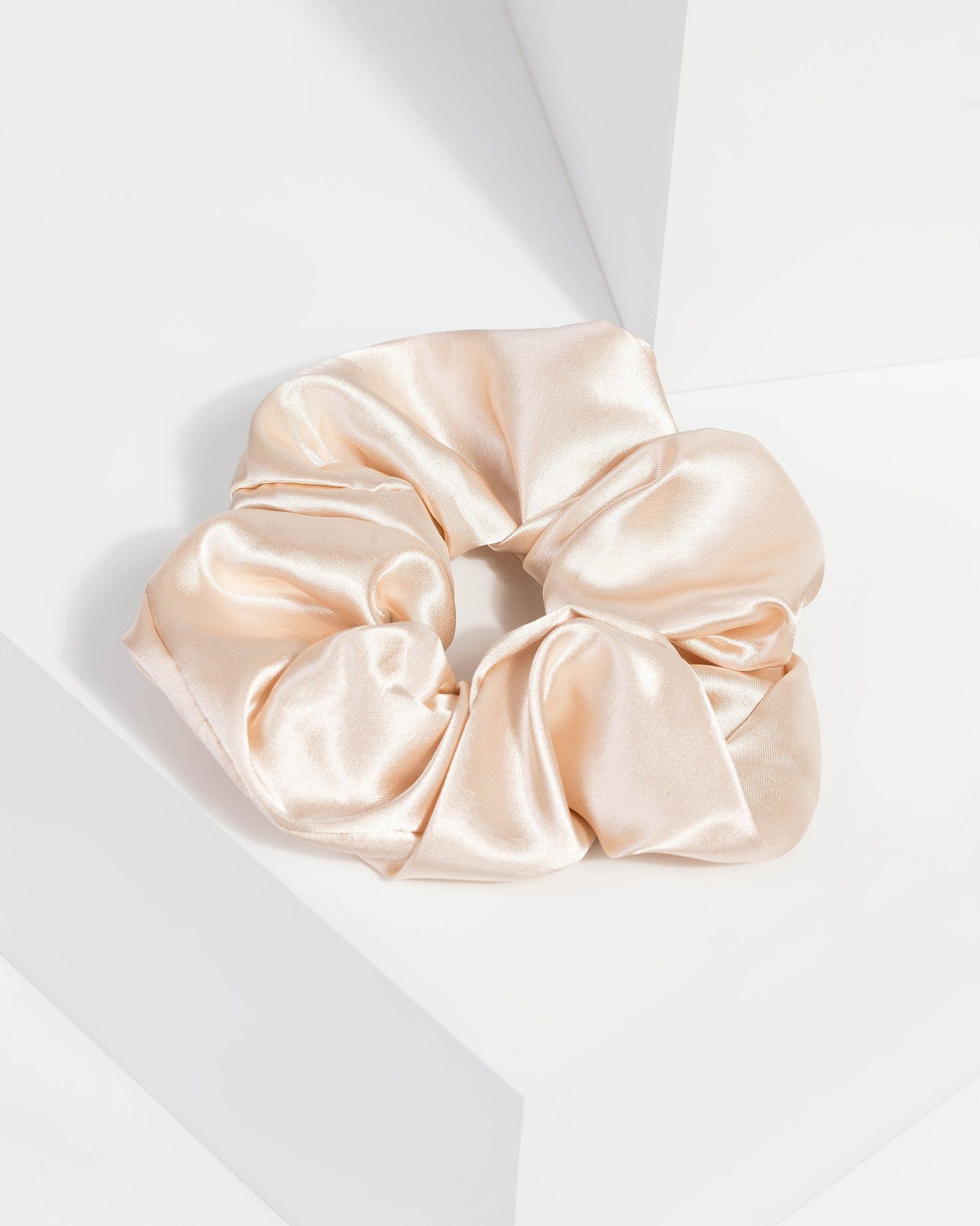 Nude Satin Large Scrunchie sold by Collete Hayman