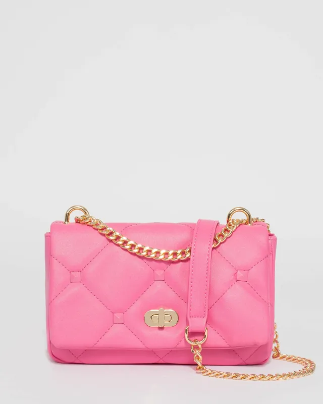 Pink Claire Quilt Crossbody Bag sold by Collete Hayman