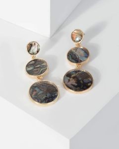 Gold Multi Circle Drop Earrings sold by Collete Hayman