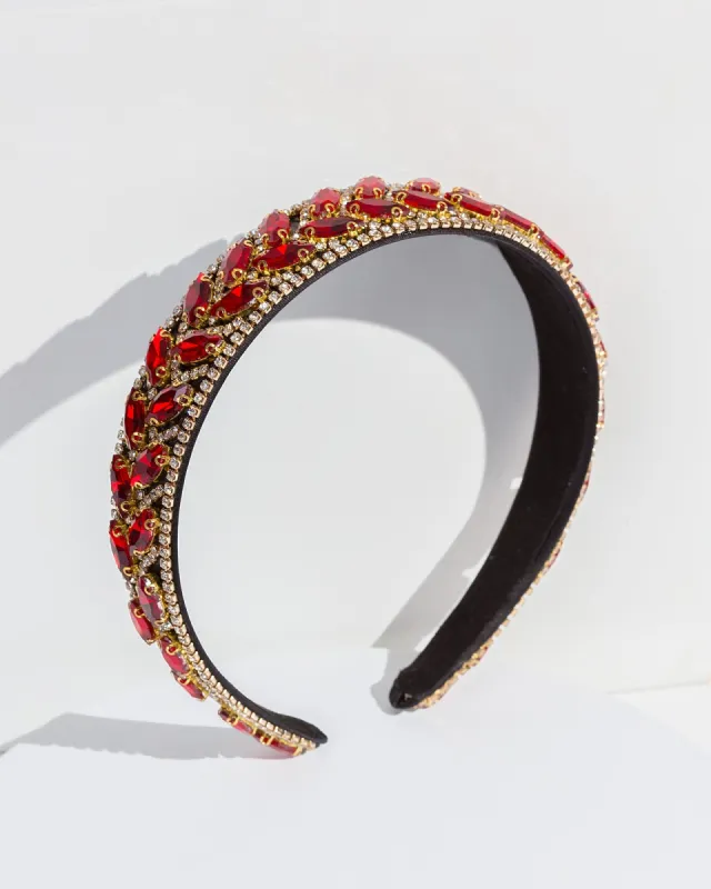 Red Intricate Crystal Headband sold by Collete Hayman