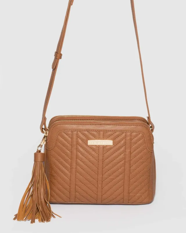 Tan Joanna Crossbody Bag sold by Collete Hayman