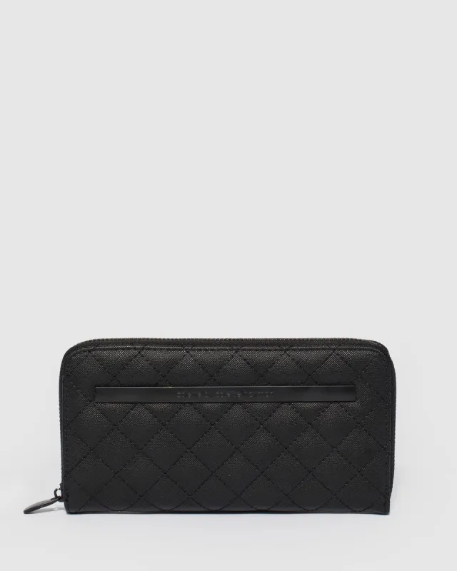 Black Nina Travel Wallet With Matte Black Hardware sold by Collete Hayman