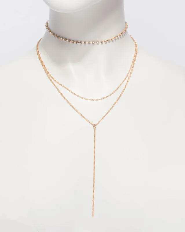 Diamante Cup Chain Choker Lariat Necklace sold by Collete Hayman
