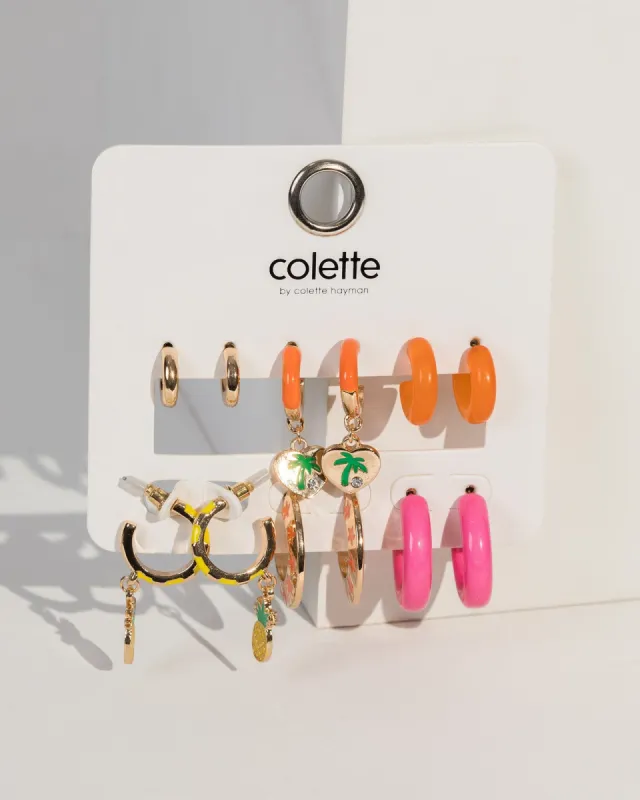 Orange Tropical Pineapple Earring Pack sold by Collete Hayman