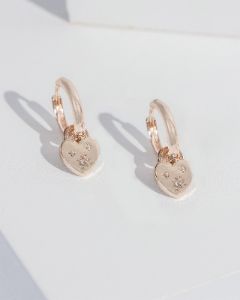 Rose Gold Love Heart Locket Hoop Earrings sold by Collete Hayman