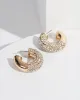 Gold Chunky Pave Hoop Earrings sold by Collete Hayman