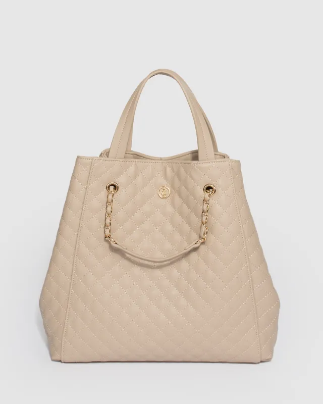 Taupe Kahli Tote Bag sold by Collete Hayman