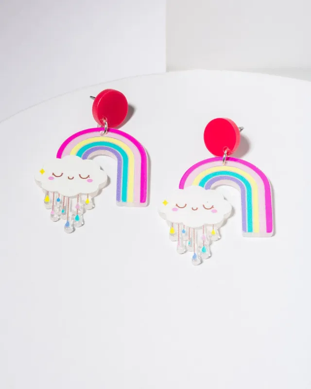 Multi Colour Rainbow And Cloud Earrings sold by Collete Hayman