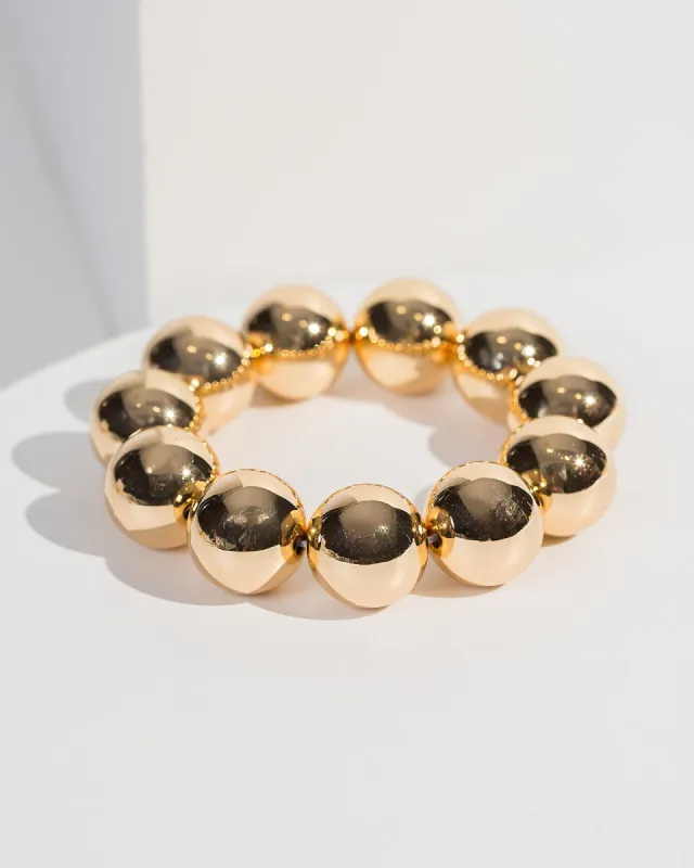 Gold Chunky Ball Bead Bracelet sold by Collete Hayman