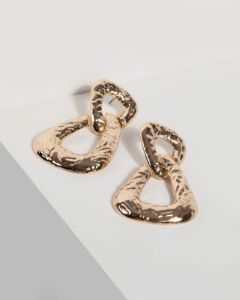 Gold Double Triangle Drop Earrings sold by Collete Hayman