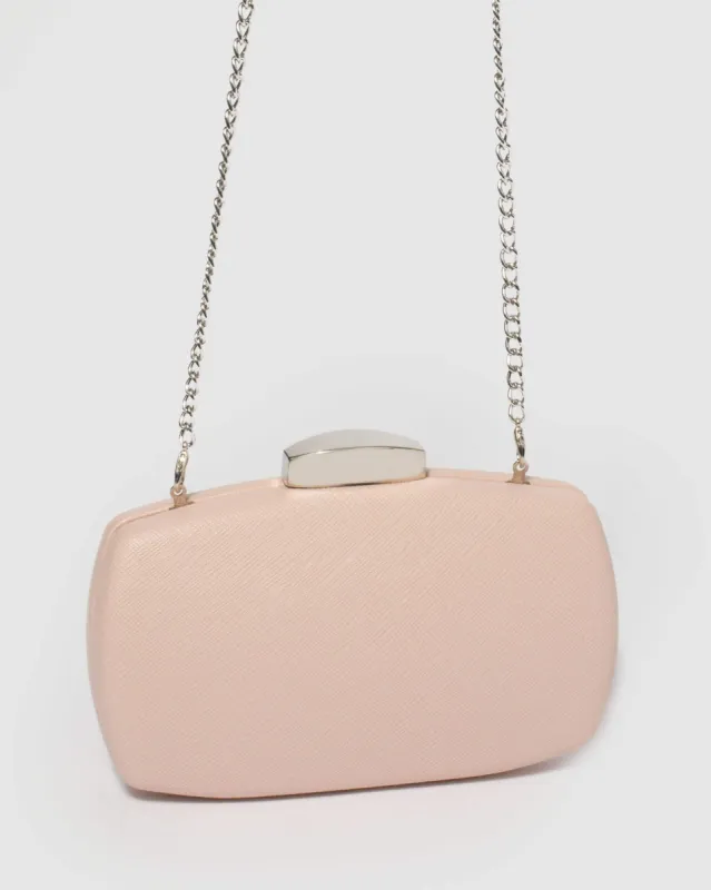 Pink Saffiano Samara Hardcase Clutch Bag sold by Collete Hayman