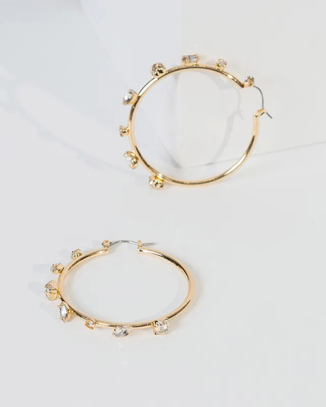 Crystal Statement Detail Hoop Earrings sold by Collete Hayman