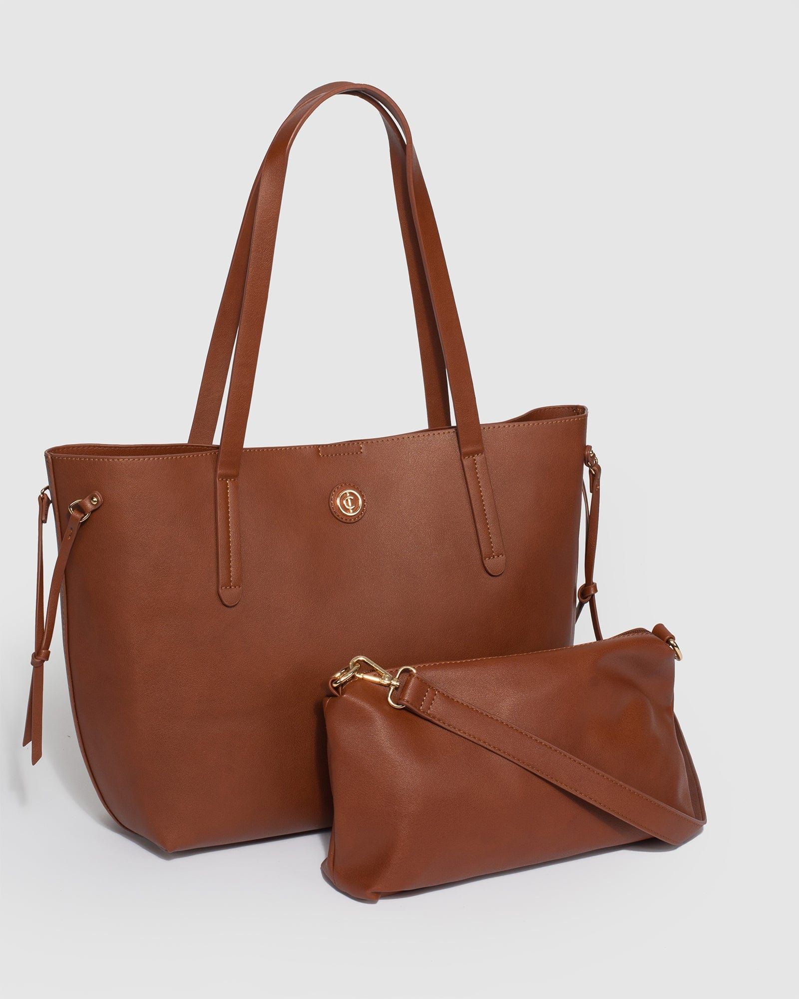 Brown Sabina Tie Tote Bag sold by Collete Hayman product image thumbnail 3