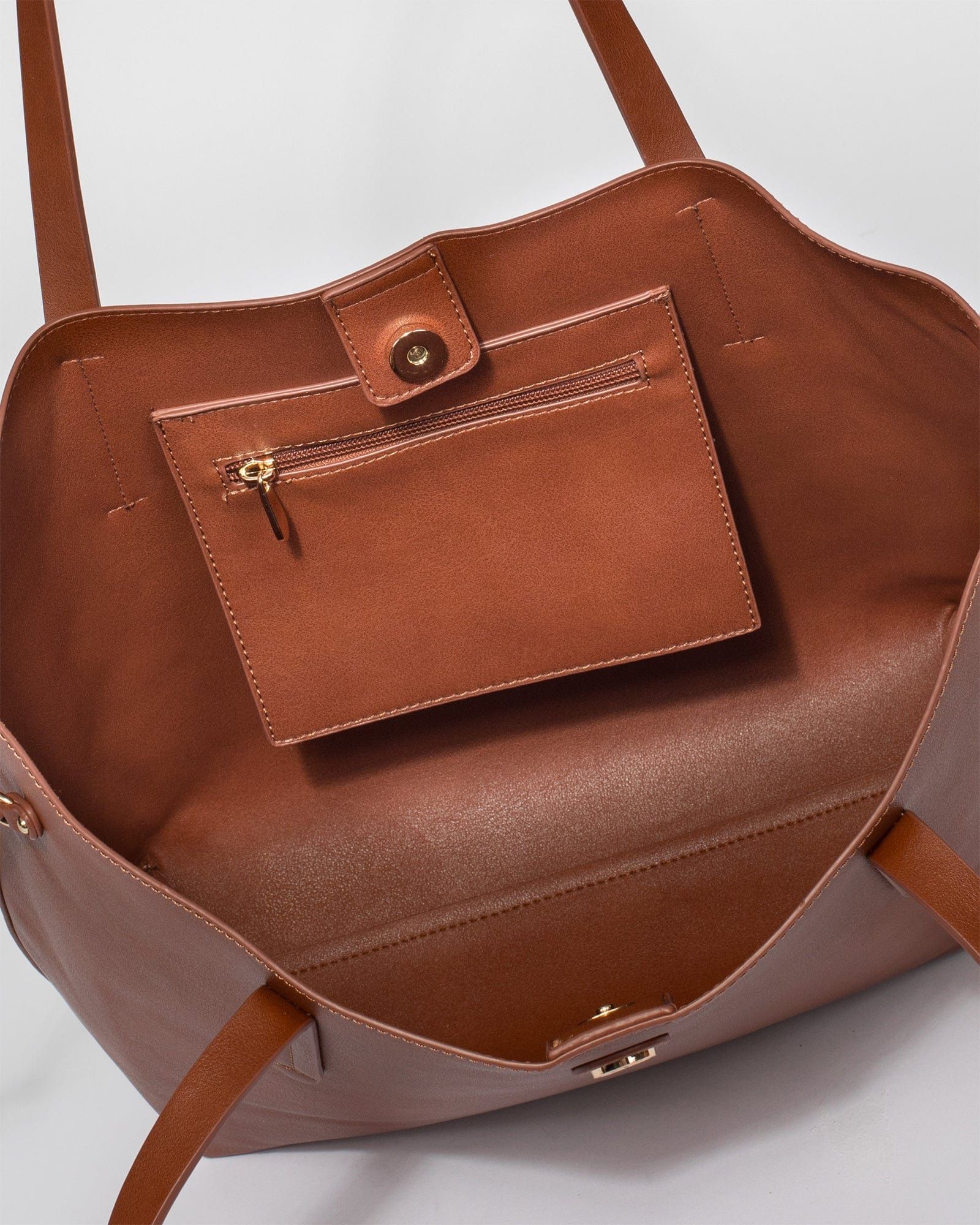 Brown Sabina Tie Tote Bag sold by Collete Hayman product image thumbnail 8