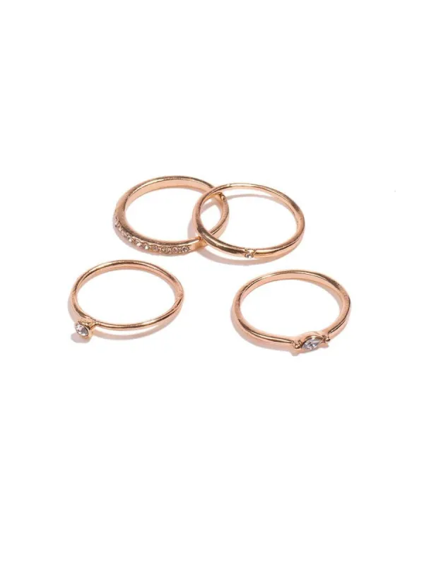 Fine Diamante Stone 4 Pack Rings  - Large sold by Collete Hayman