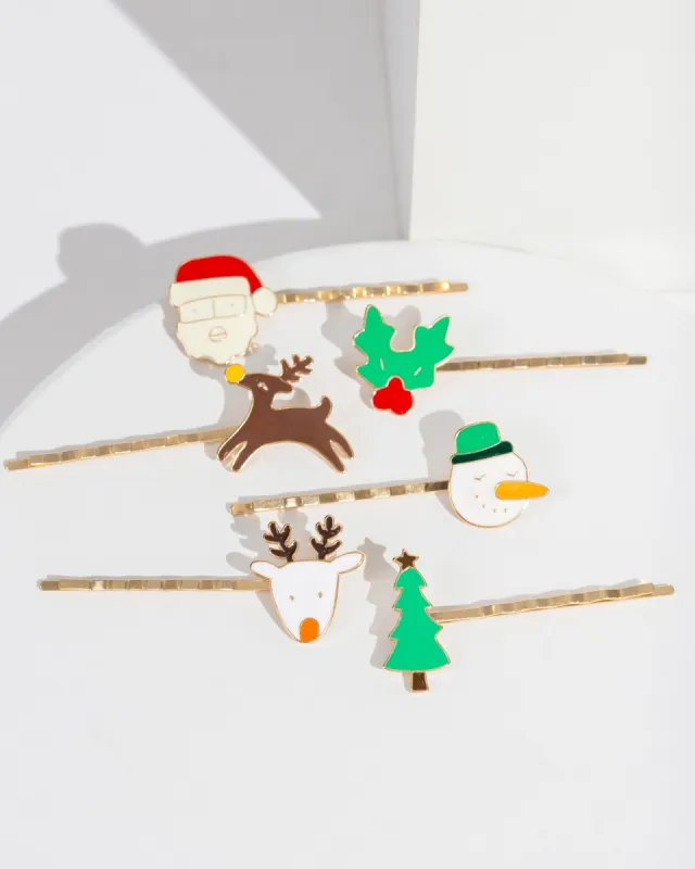 Multi Colour Christmas Icons Hair Slides sold by Collete Hayman