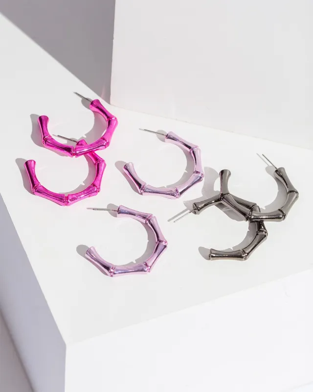 Multi Colour Bamboo Hoop Earring Pack sold by Collete Hayman