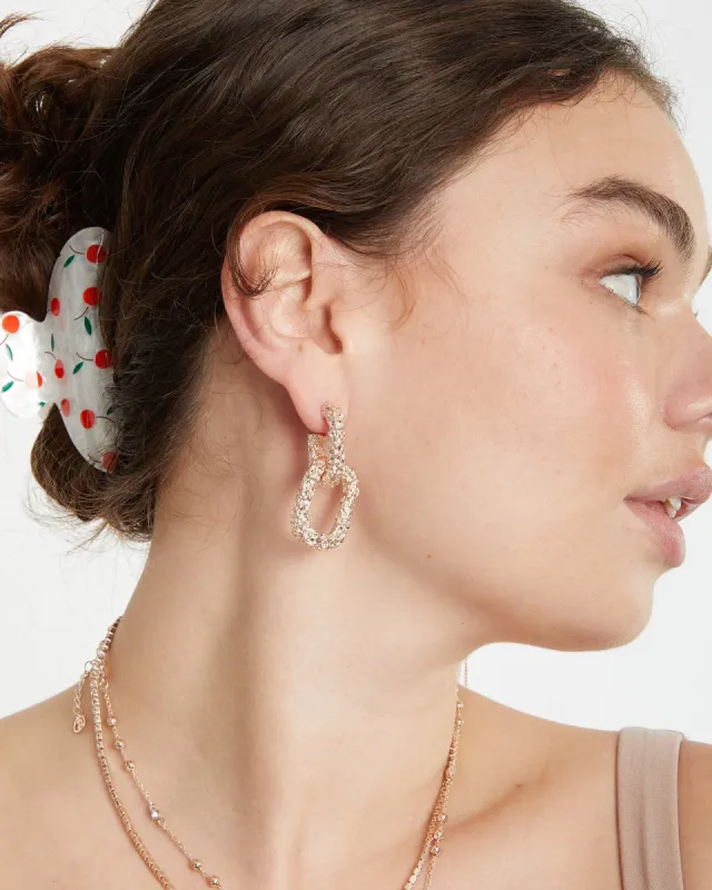 Rose Gold Organic Textural Chain Link Earrings sold by Collete Hayman