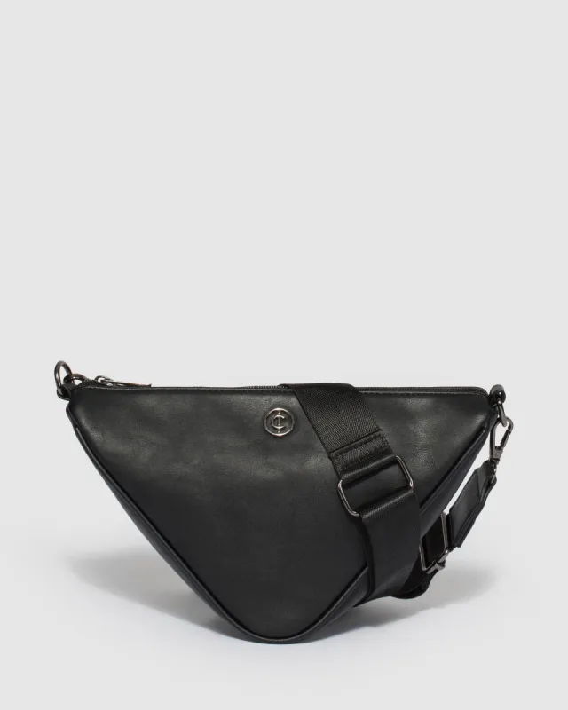 Black Deena Triangle Crossbody Bag sold by Collete Hayman