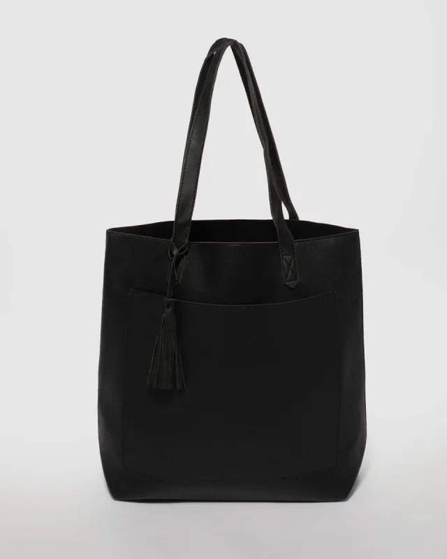 Black Selena Tassel Tote Bag sold by Collete Hayman
