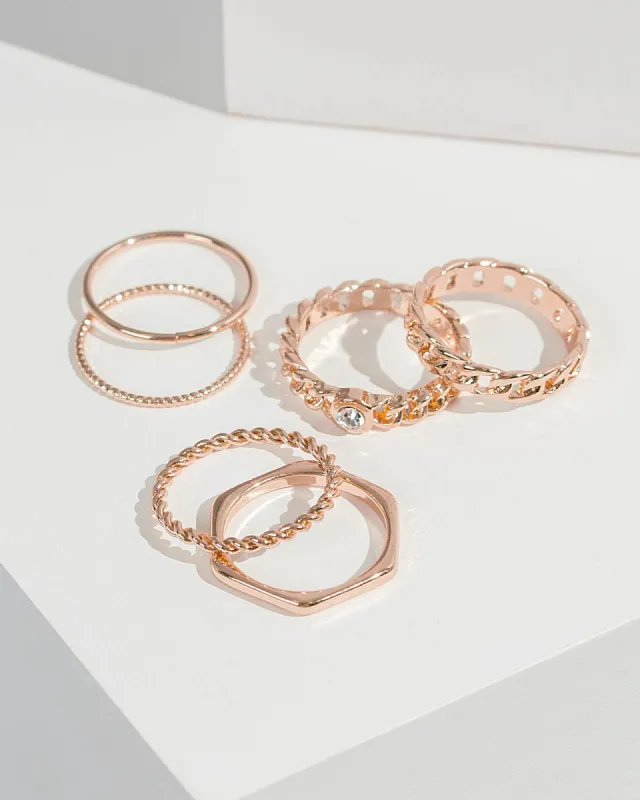 Rose Gold Textured Band Ring Pack sold by Collete Hayman