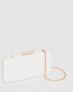White Charlie Hardcase Clutch Bag sold by Collete Hayman
