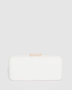 White Charlie Hardcase Clutch Bag sold by Collete Hayman