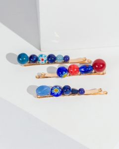 Multi Colour 3 Pack Beaded Hair Slides sold by Collete Hayman