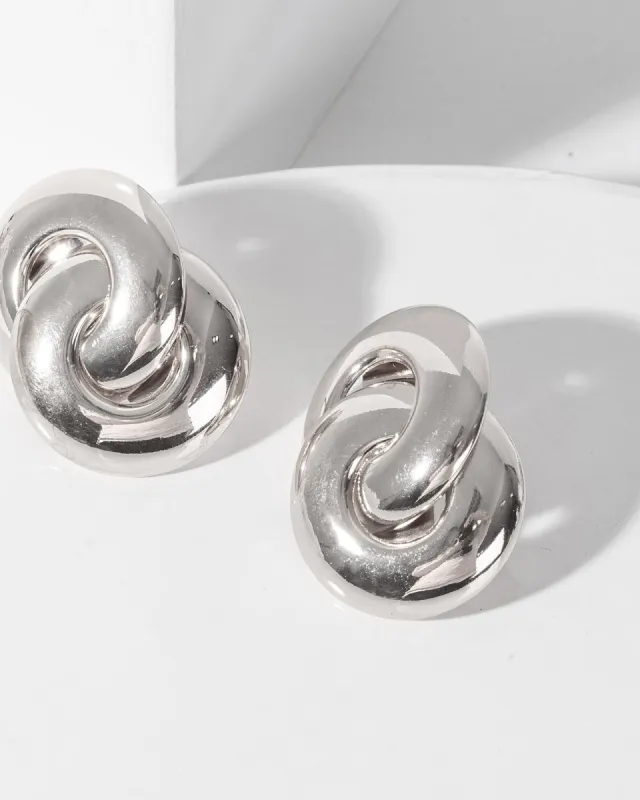 Silver Interlocking Stud Earrings sold by Collete Hayman