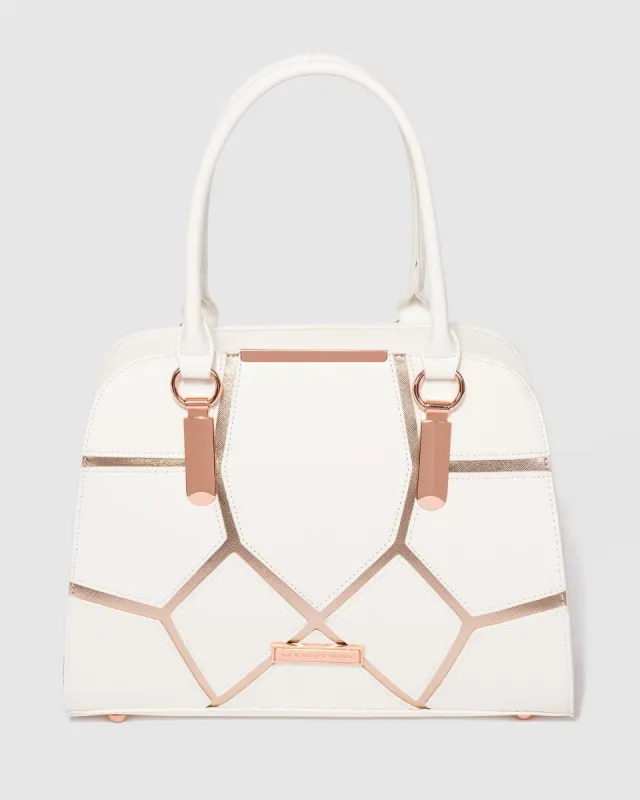 White Maisie Panel Tote Bag sold by Collete Hayman
