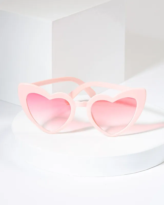 Pink Plain Love Heart Sunglasses sold by Collete Hayman