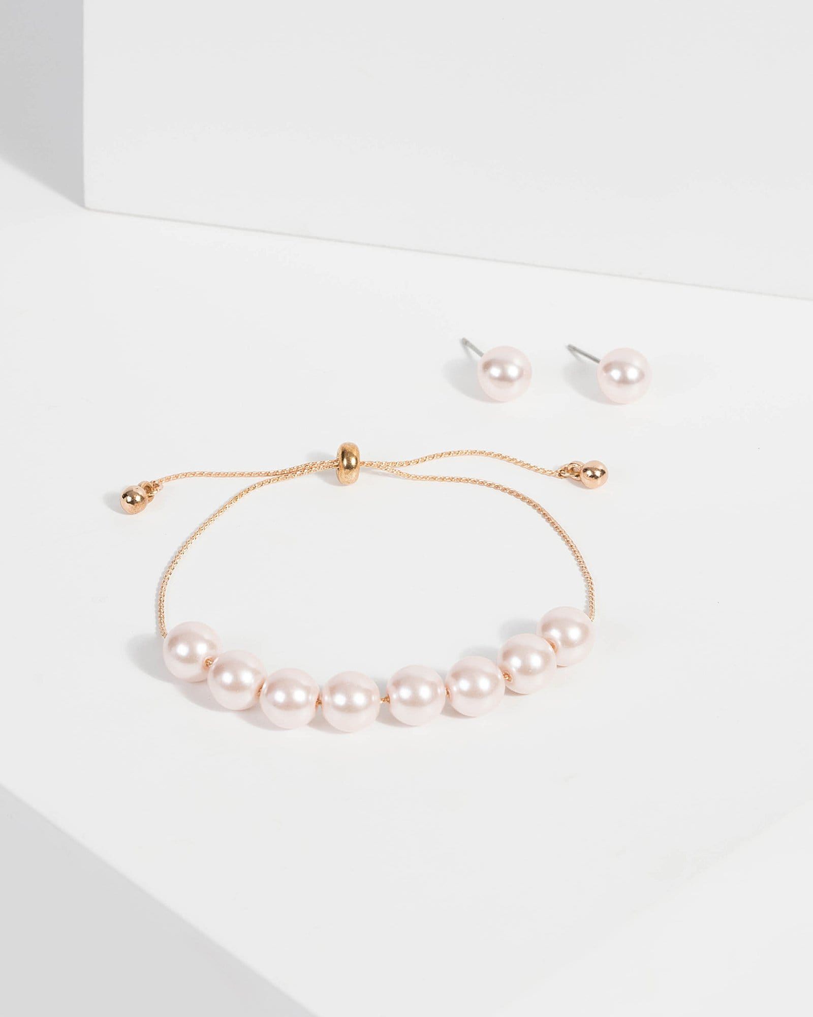 Pink Pearl Matching Necklace and Earring Set sold by Collete Hayman