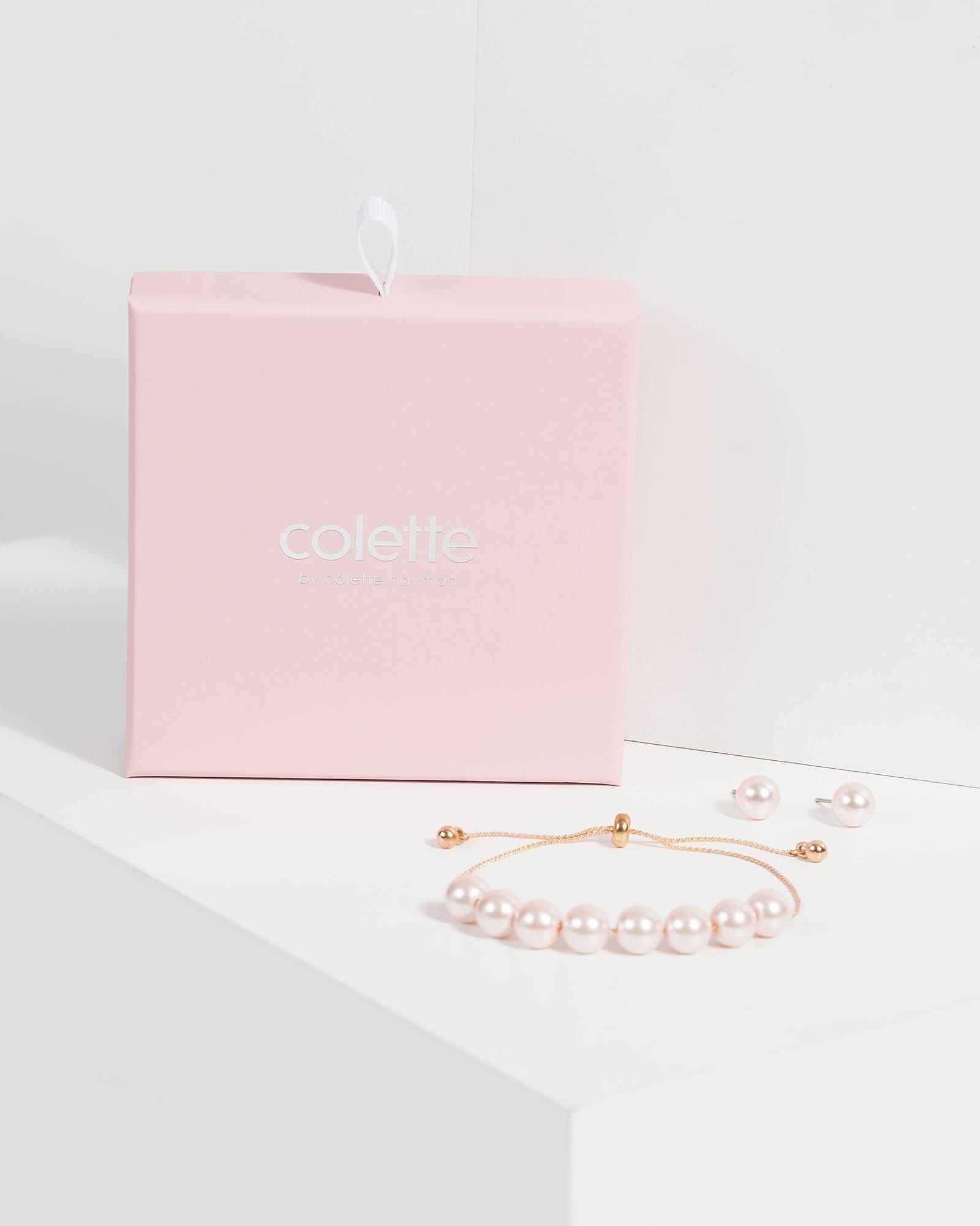 Pink Pearl Matching Necklace and Earring Set sold by Collete Hayman product image thumbnail 2