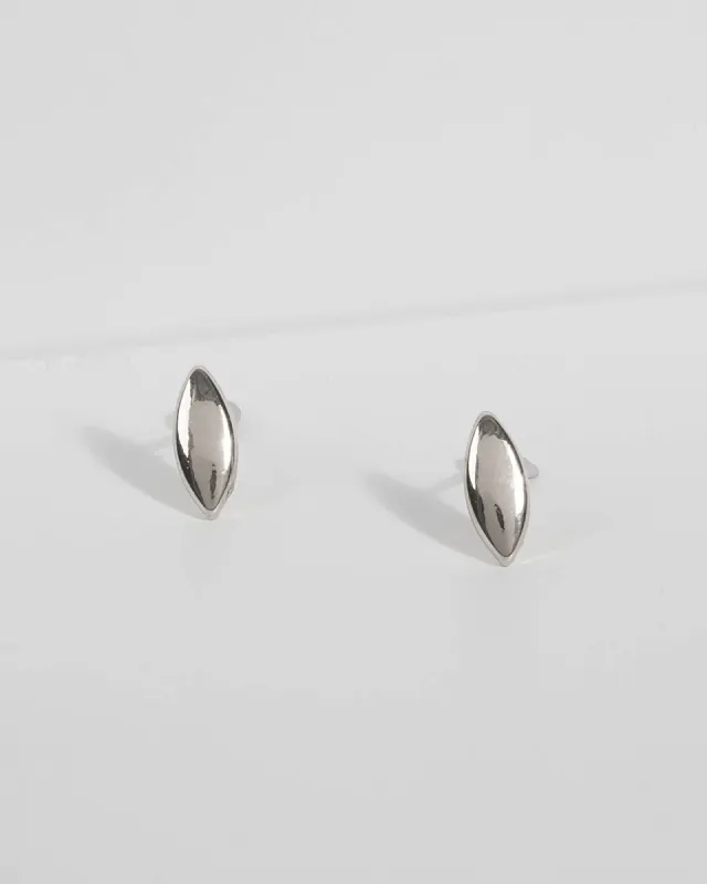 White Gold Plated Micro Oval Stud Earrings sold by Collete Hayman