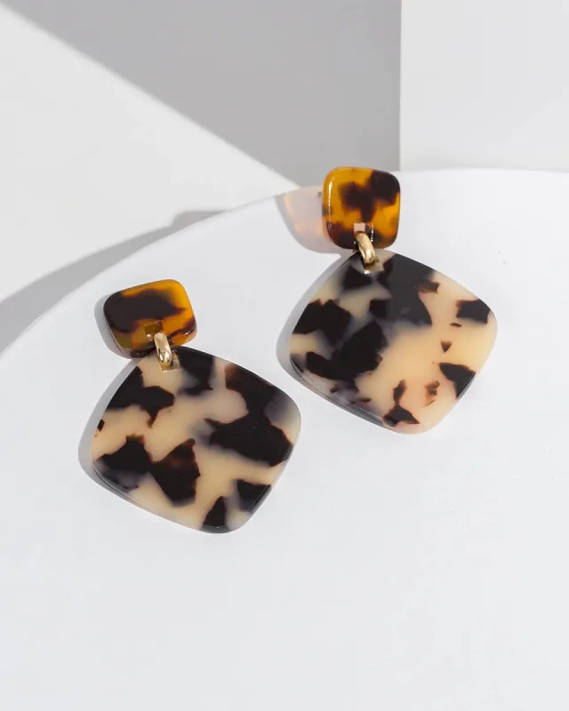 Brown Two Tone Diamond Drop Earrings sold by Collete Hayman