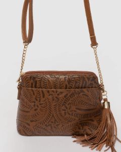 Tan Karen Crossbody Bag sold by Collete Hayman