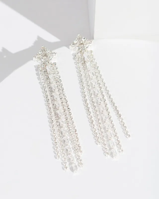 Silver Diamond Mixed Crystal Earrings sold by Collete Hayman